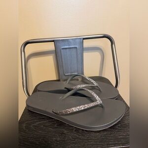 Reef Gray Sandals with Glitter Straps